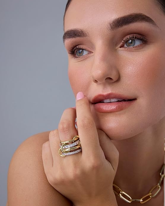 Interlocking Stacking Rings | Gold