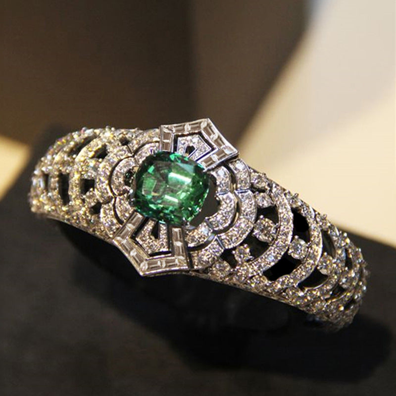 Art Deco Emerald Ring | White Gold
