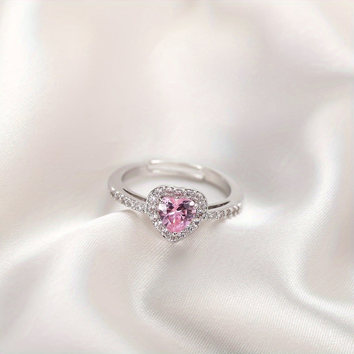 Rose Kiss Heart Ring | White Gold