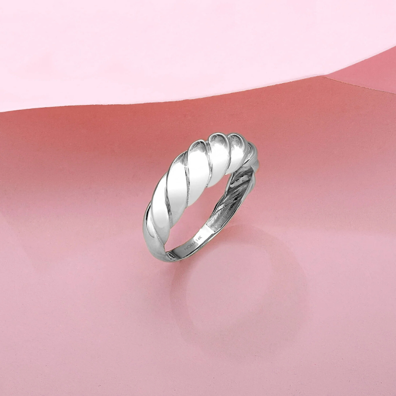 Crescent Ring | White Gold