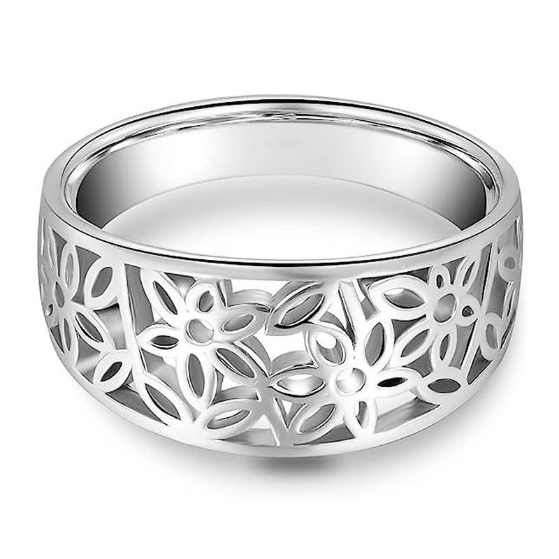 Daria delicate flower ring | White gold