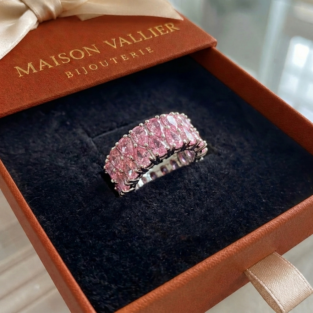 Eternity Ring Cascade of Rosé | White Gold
