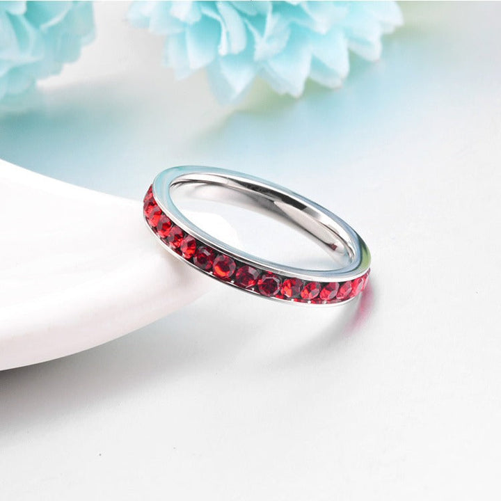Eternity ring in ruby | White gold
