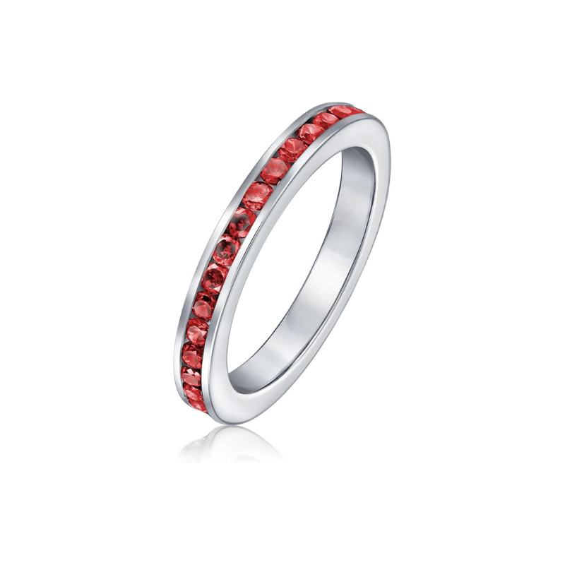 Eternity ring in ruby | White gold