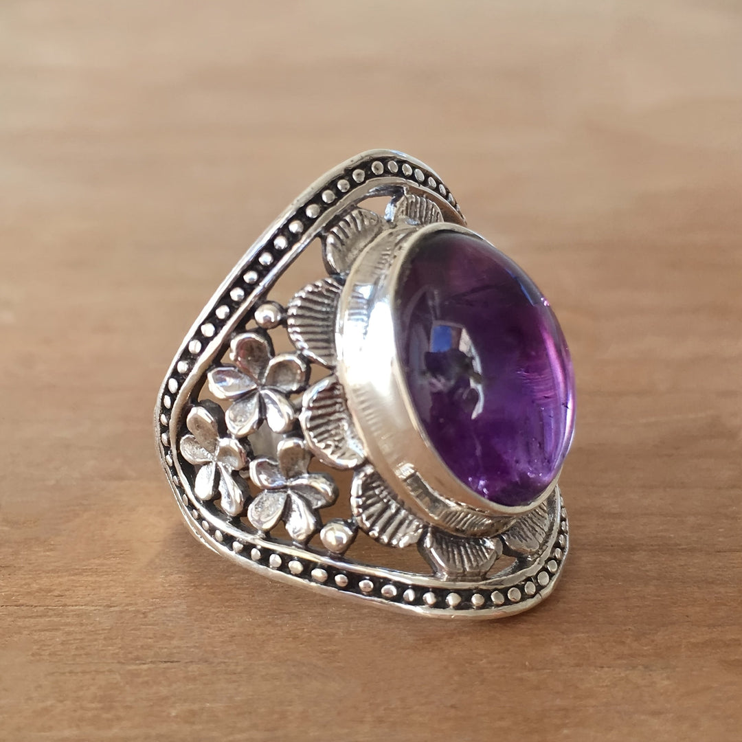 Bague Hyda en Agate &amp; améthyste | Or