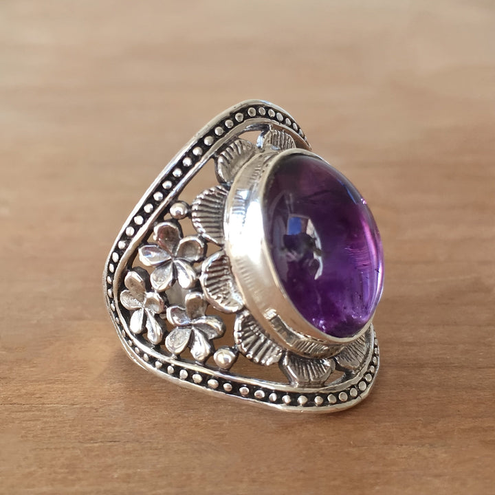 Bague Hyda en Agate &amp; améthyste | Or
