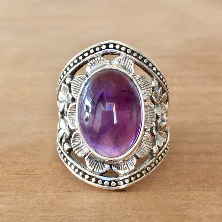 Bague Hyda en Agate &amp; améthyste | Or