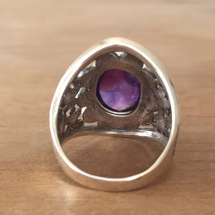Bague Hyda en Agate &amp; améthyste | Or