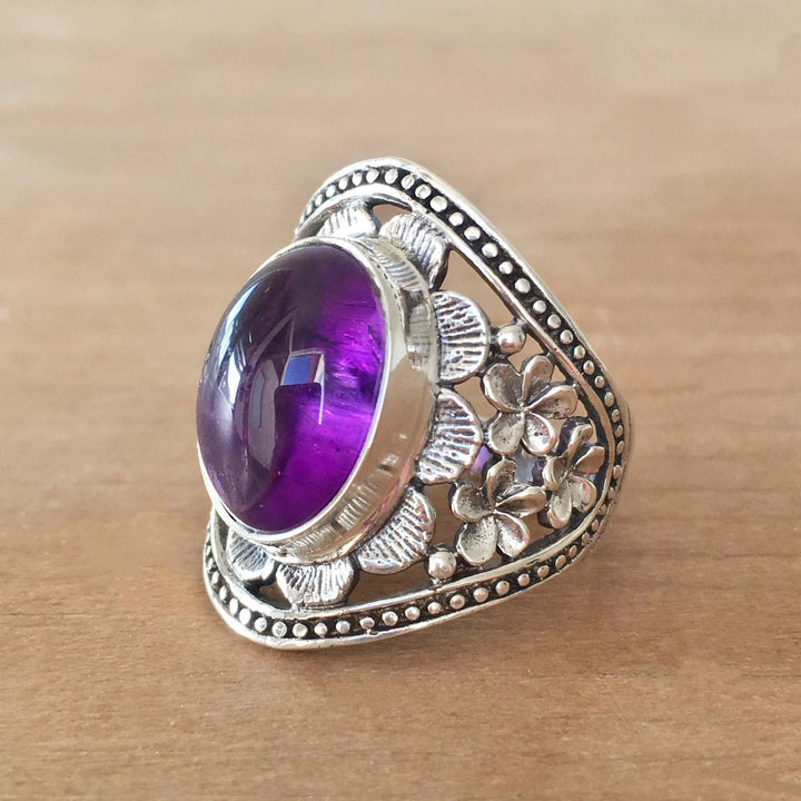 Bague Hyda en Agate &amp; améthyste | Or
