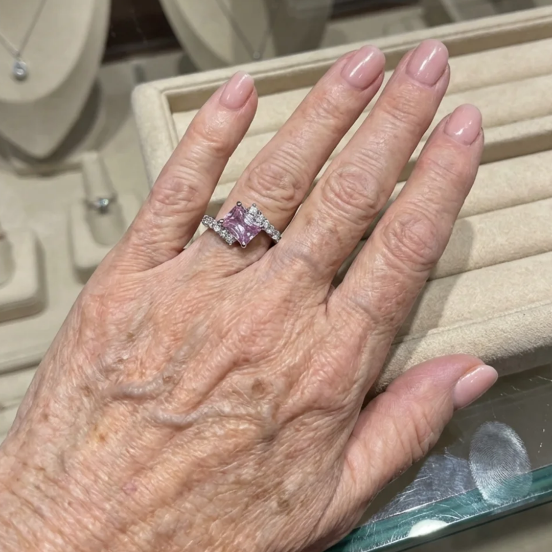 Rose Sapphire Summit Ring | White Gold