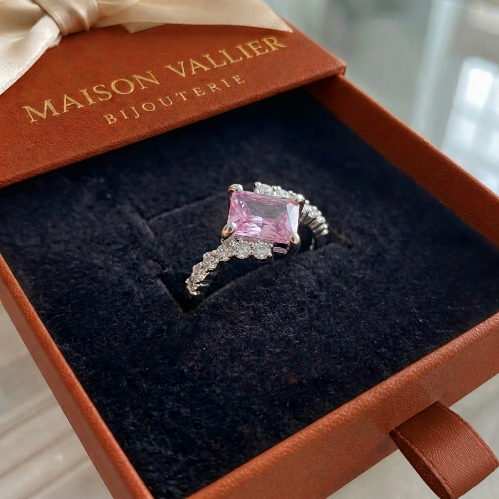 Rose Sapphire Summit Ring | White Gold