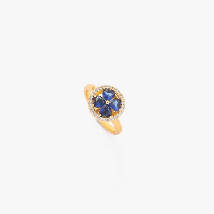 Sapphire Heart Tourbillon Ring | Gold