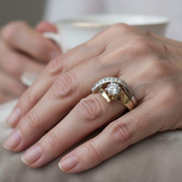 Bague vintage Irregulière à brillants | Or