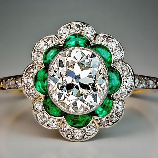 Bague vintage avec cristal d&