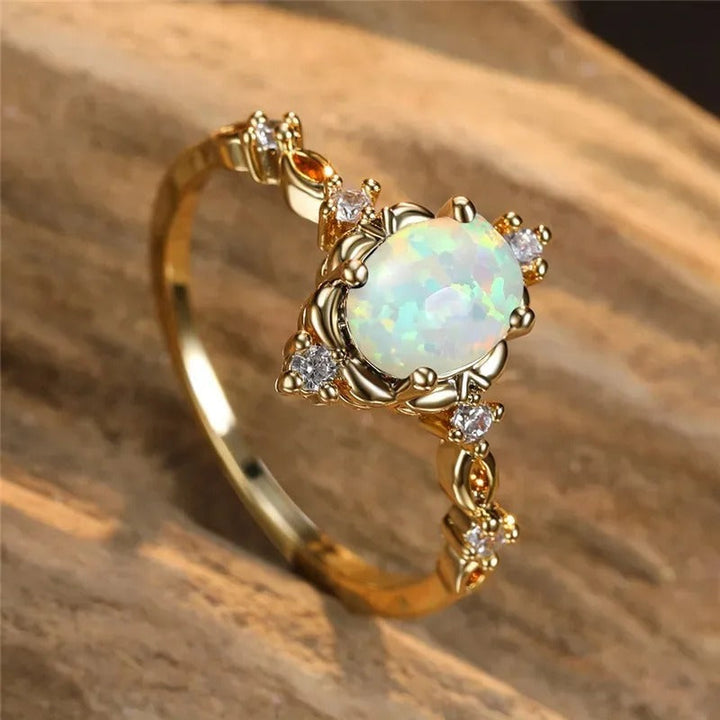 Bague artisanale avec opale | Or