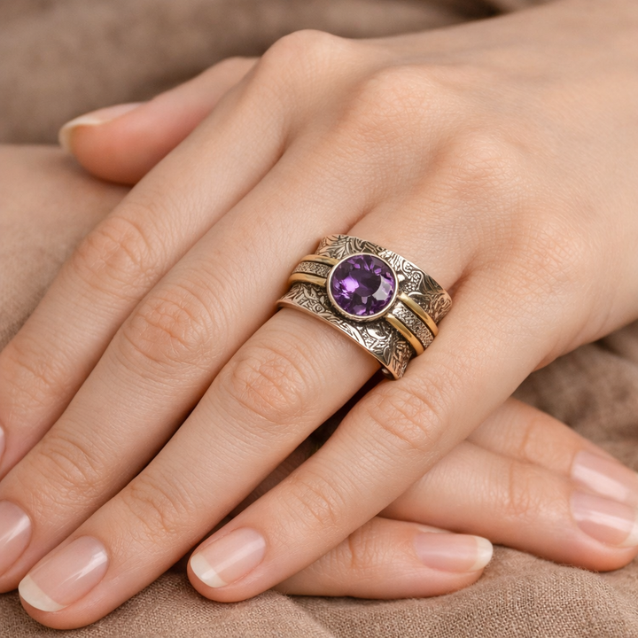 Bague de méditation en cristal de Bohême | Or