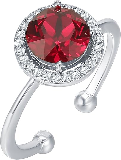 Crimson Sparkle Ruby Promise Ring | White Gold
