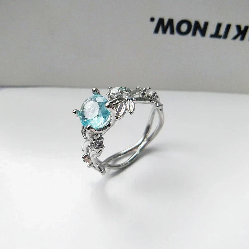 Bague avec pierre de lune | Or blanc