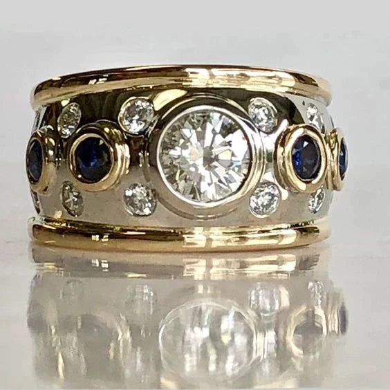 Bague rétro pavée de brillants | Or