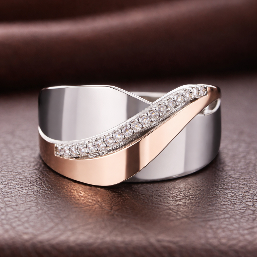 Bague vintage à brillants | Or rose