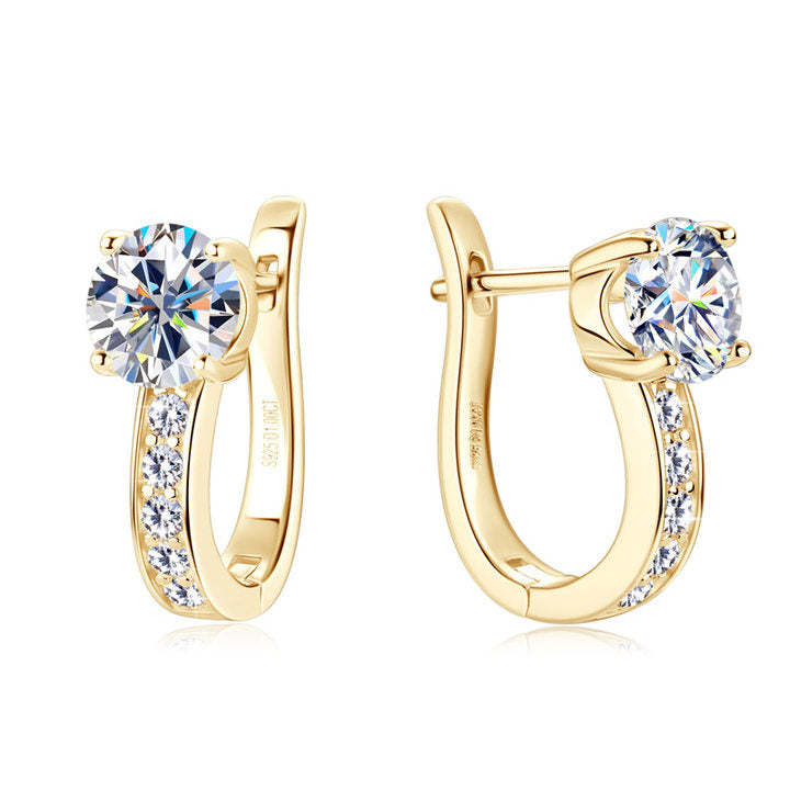 Huggie Earrings | White Gold