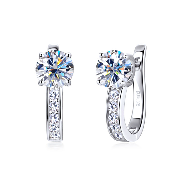 Huggie Earrings | White Gold
