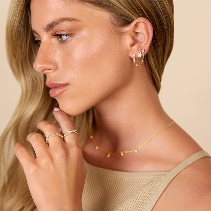 Adèle Chain Earrings | Gold