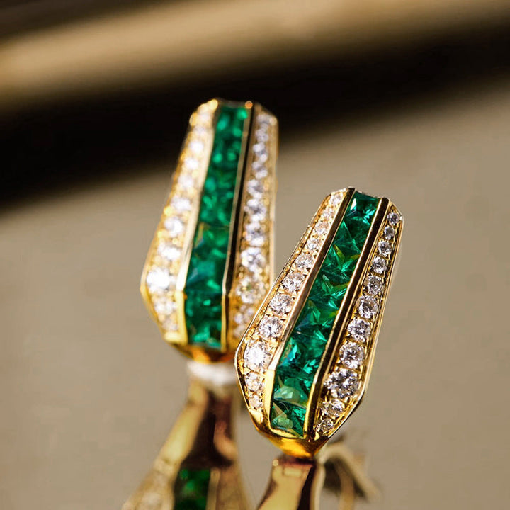 Sienna Emerald Earrings | Gold