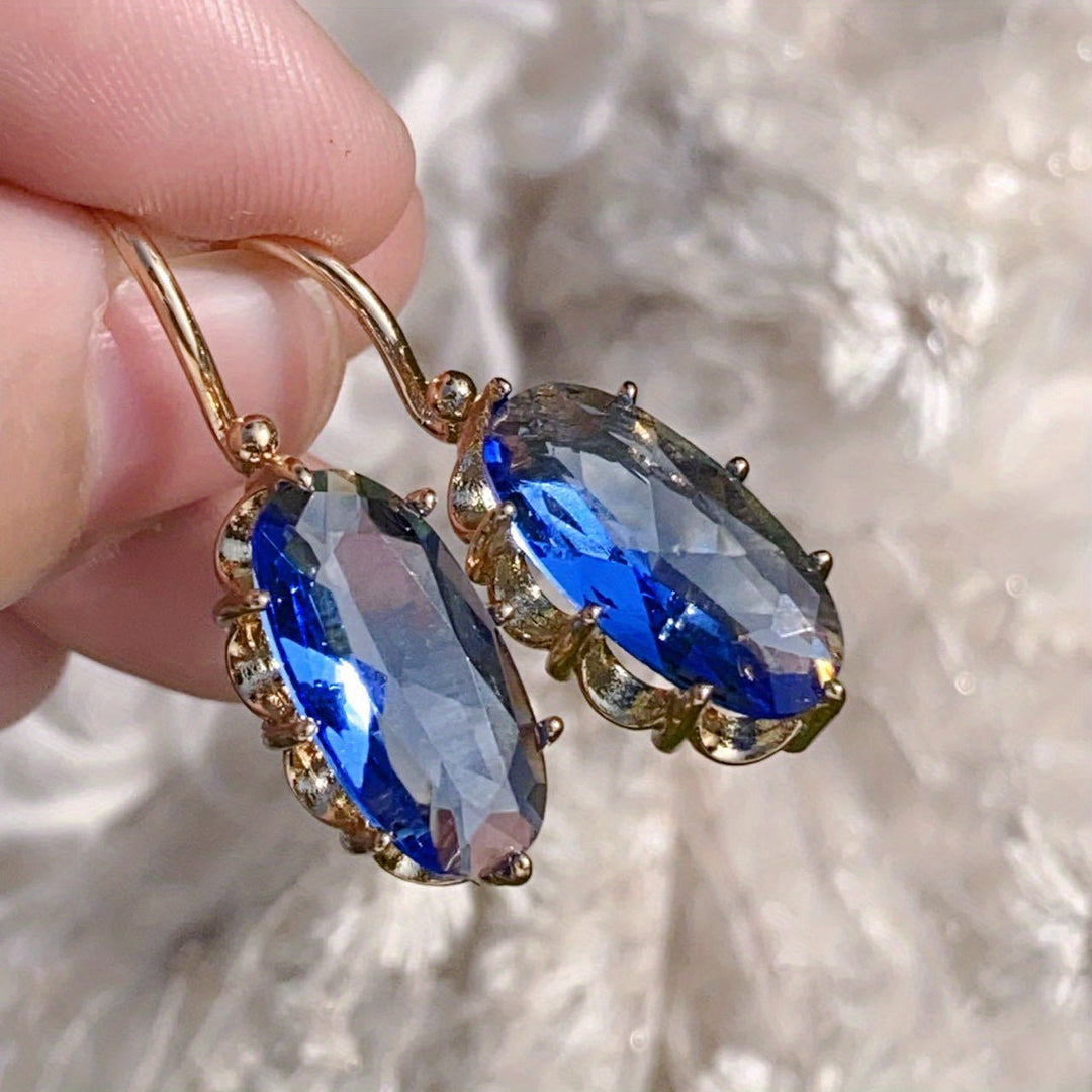 Blue Flower Earrings | Gold