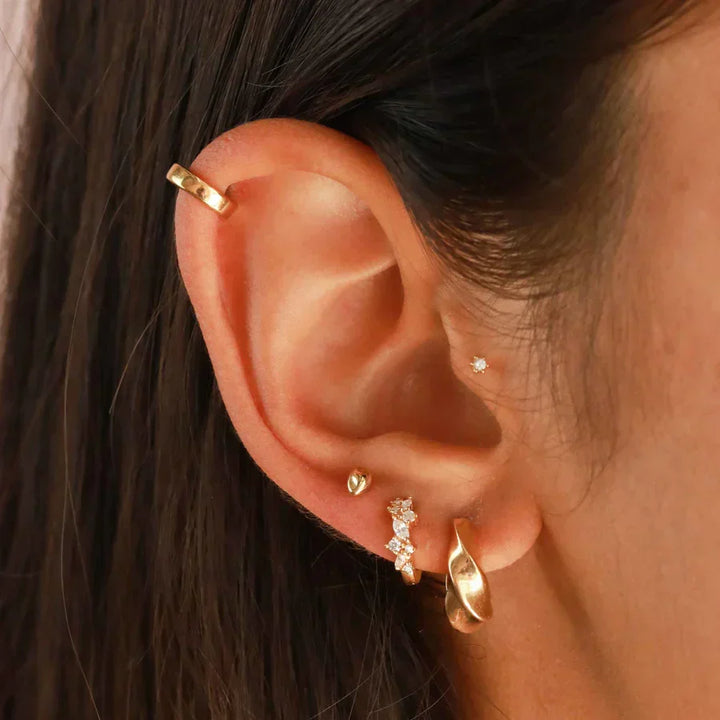 Crystal Huggie Earrings | Gold