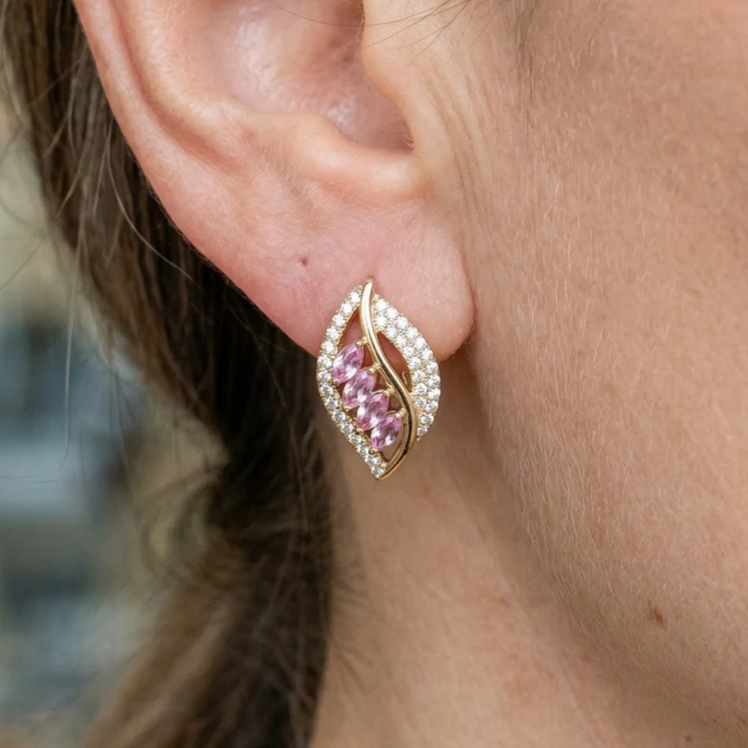 Isaline Rose Moon Earrings | Gold