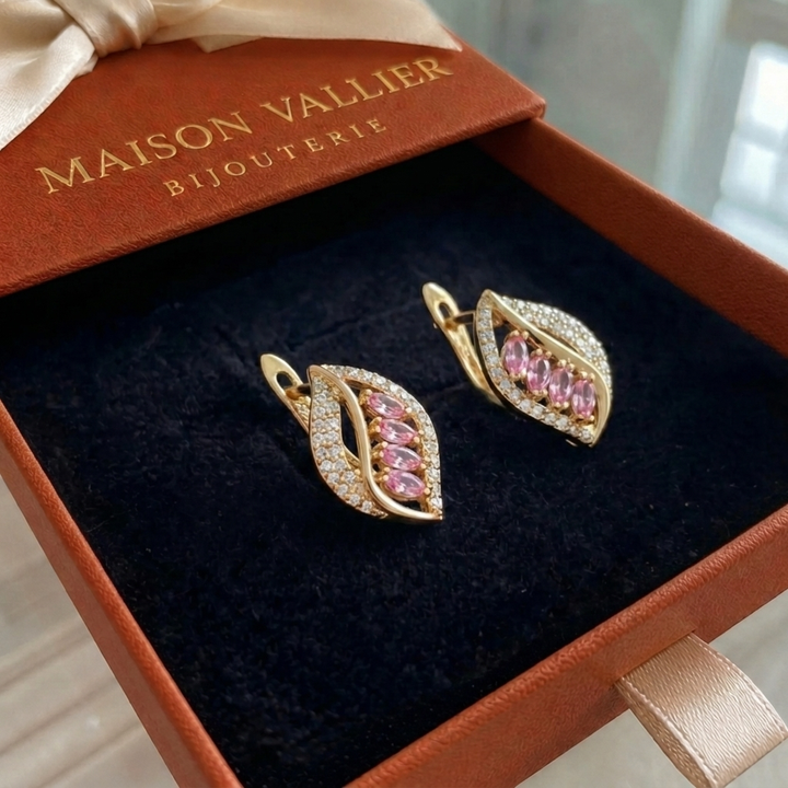 Isaline Rose Moon Earrings | Gold