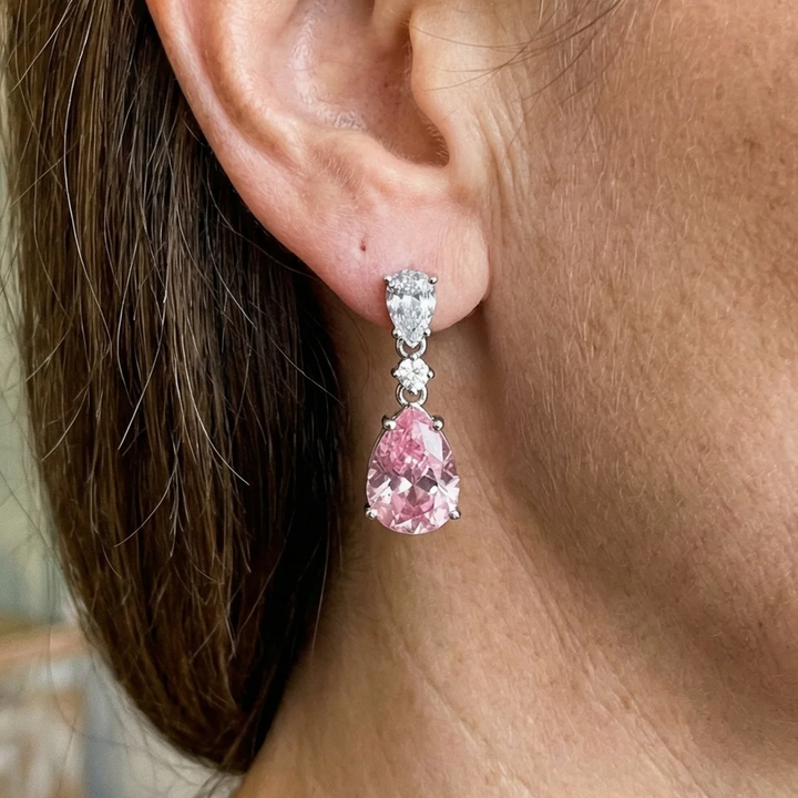 Mireya Rose Gold Earrings | White Gold