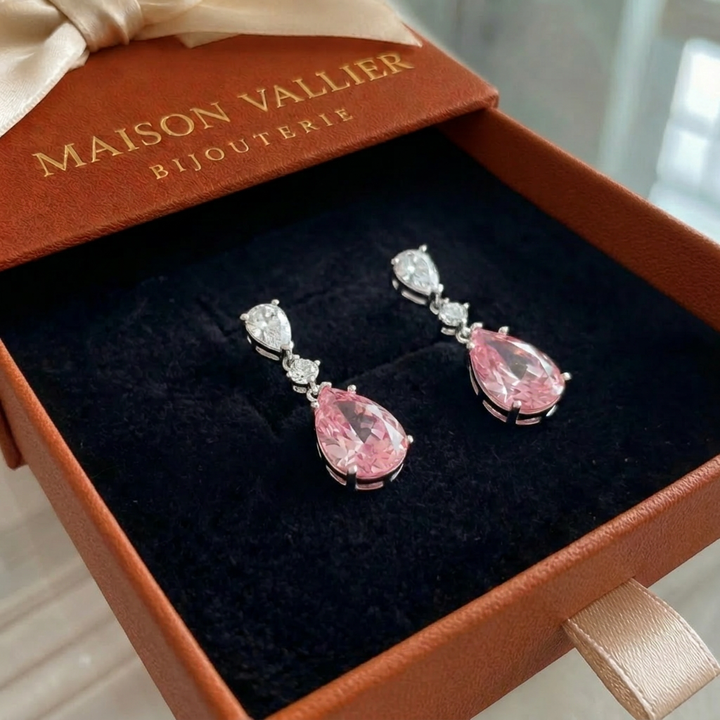 Mireya Rose Gold Earrings | White Gold