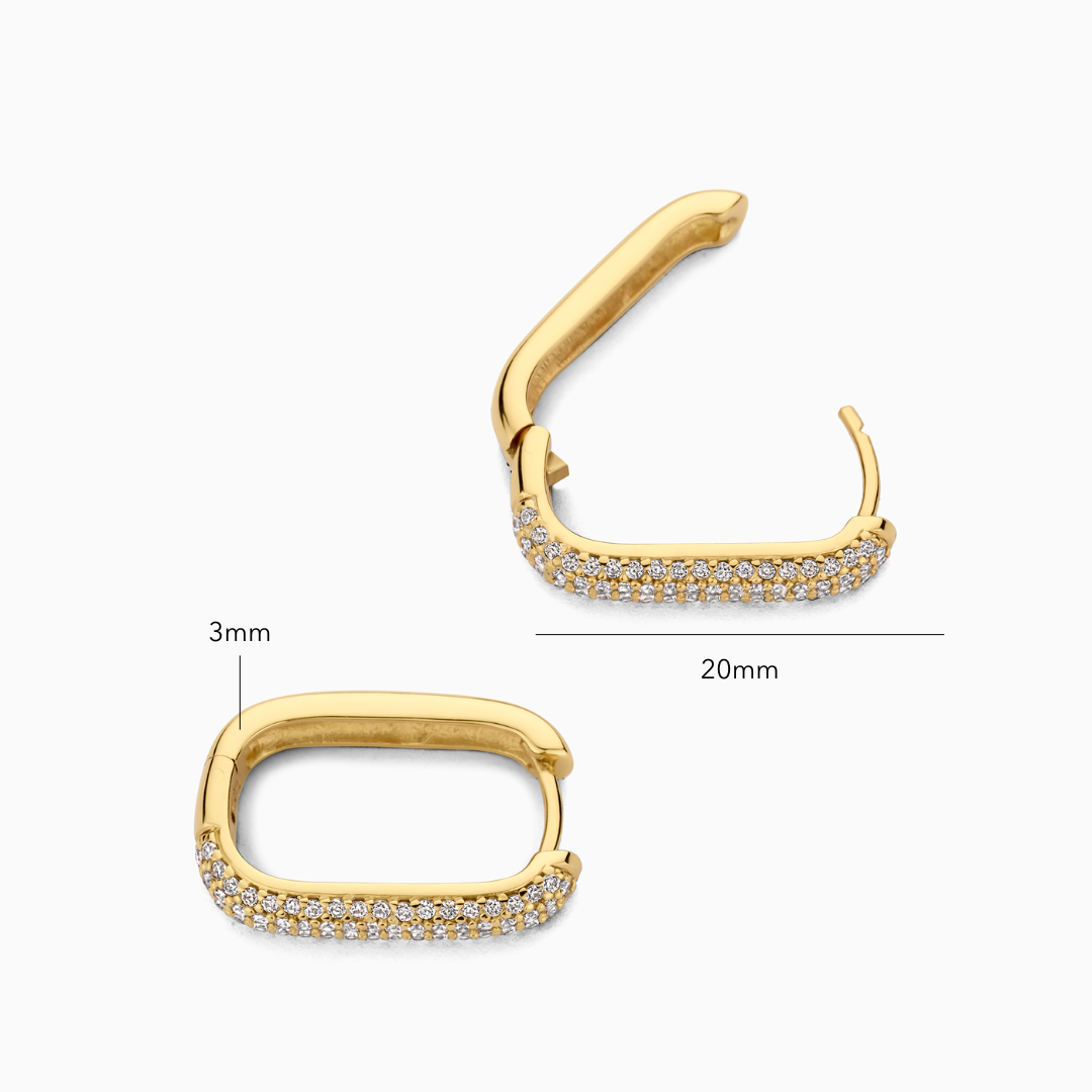 Signature Paved Earrings | Gold