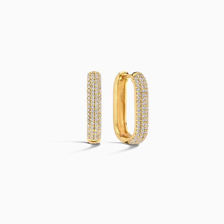 Signature Paved Earrings | Gold