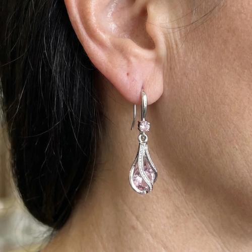 Rosalith Twisted Light Earrings | White Gold