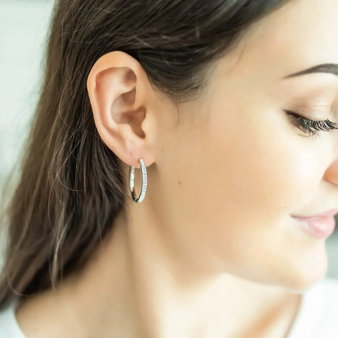 Sorel Paved Earrings | White Gold