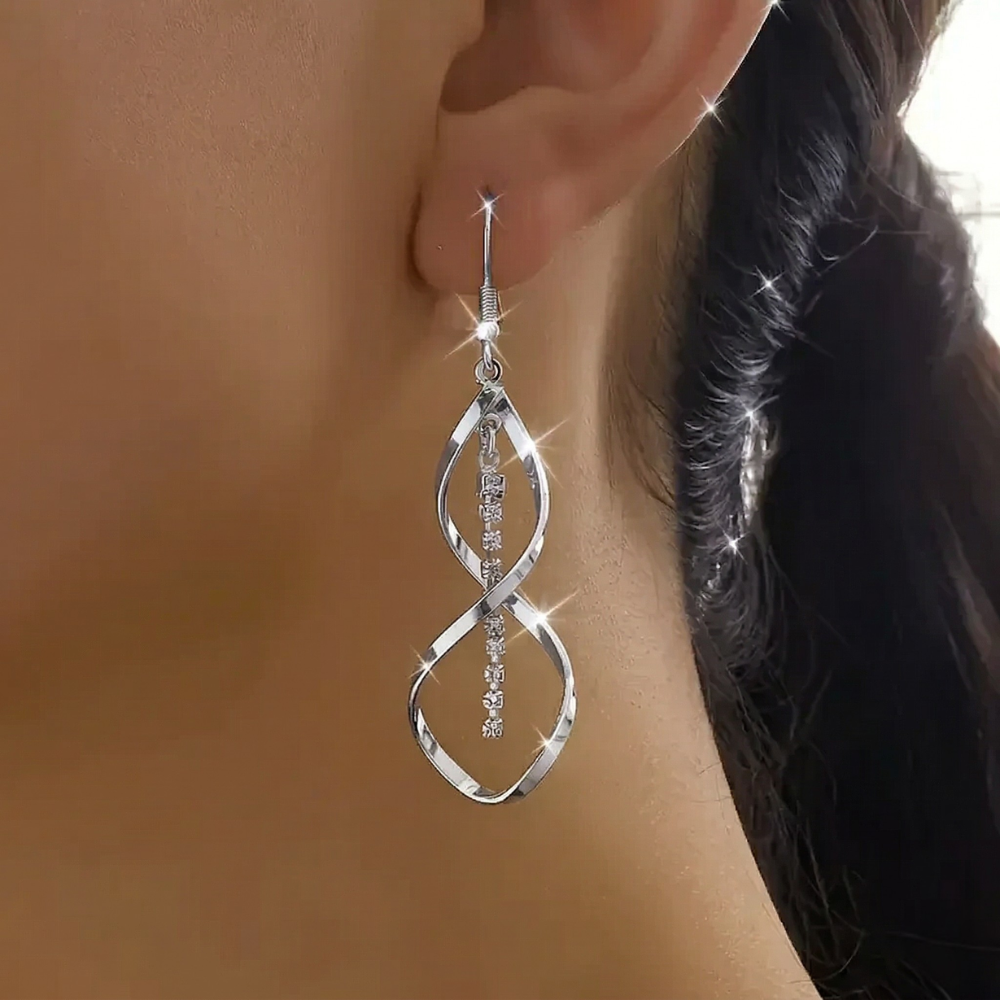 Sunray Spiral Earrings | White Gold