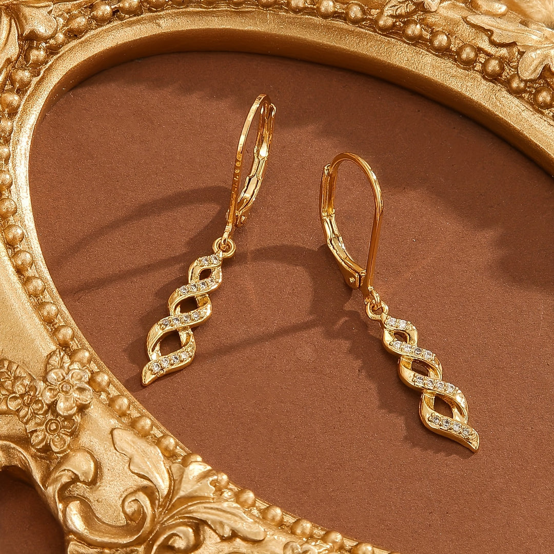 Ava Twisted Sparkle Earrings | Gold
