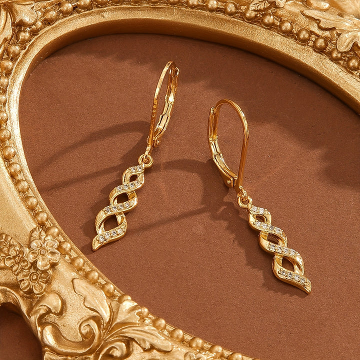 Ava Twisted Sparkle Earrings | Gold