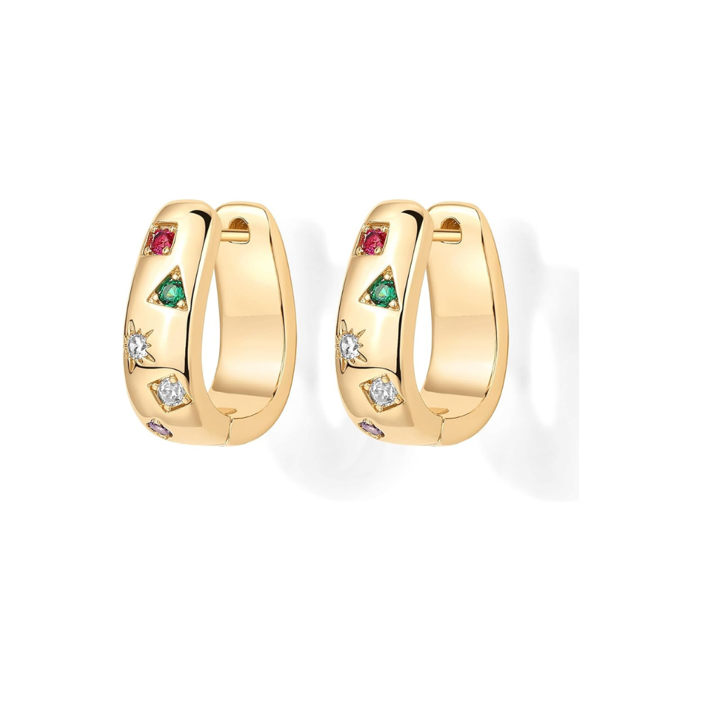 Colourful Wave Earrings | Gold