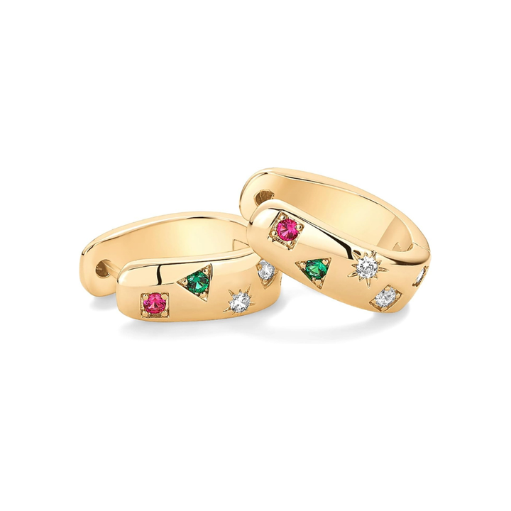 Colourful Wave Earrings | Gold