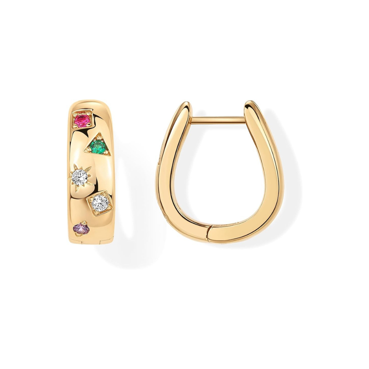 Colourful Wave Earrings | Gold