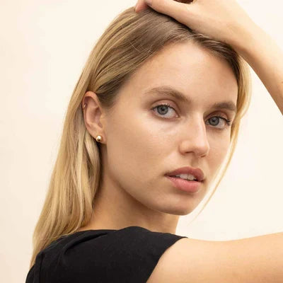 Ball Earrings | White Gold