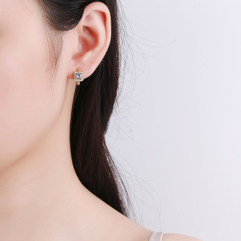 Nadine Square Earrings | White Gold