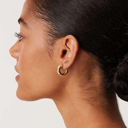 Star Dust Hoop Earrings | Gold