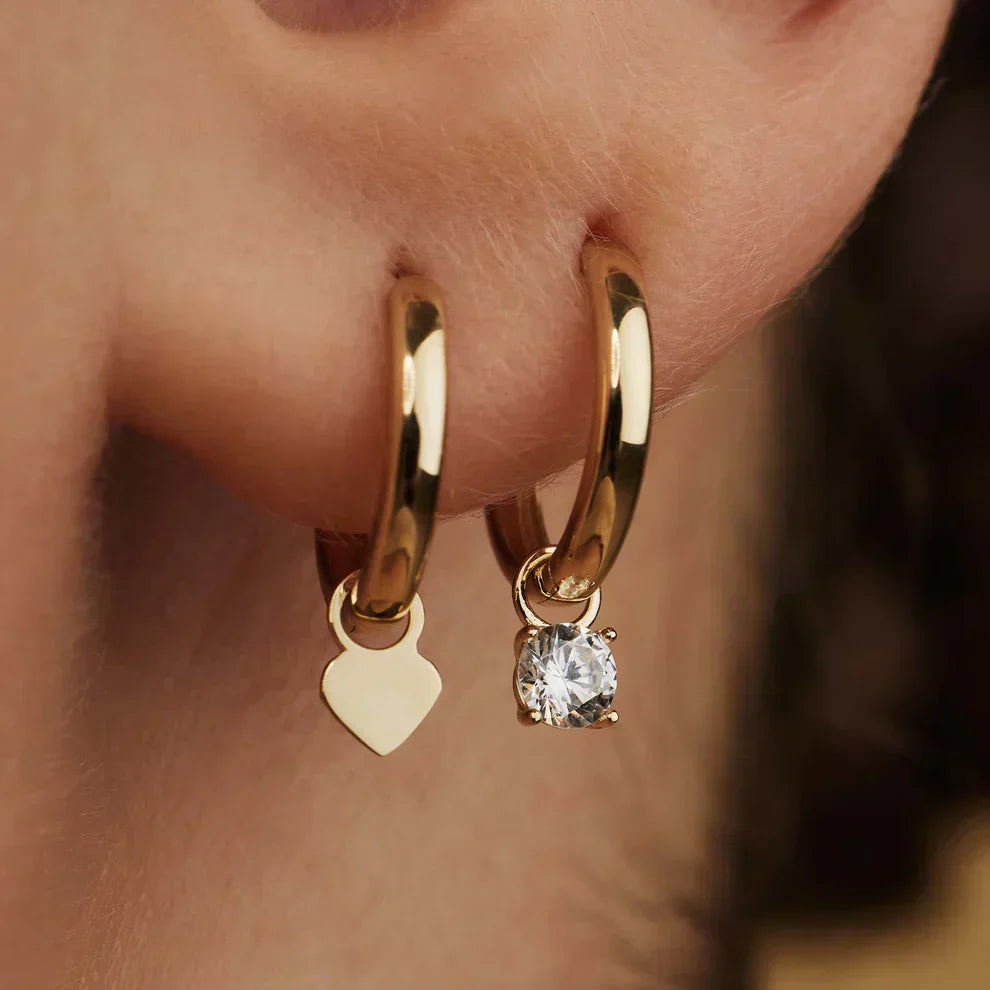 Moonstone Tear Drop Hoop Earrings | Gold