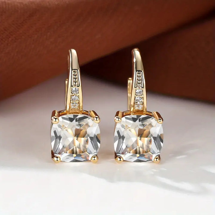 Mystical Stone Hoop Earrings | Gold