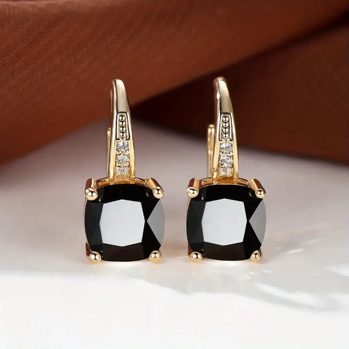 Mystical Stone Hoop Earrings | Gold